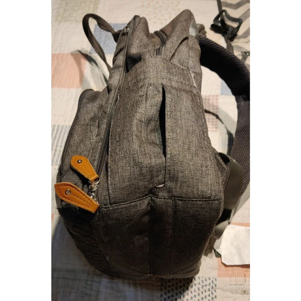BabbleRoo Multifunction/Waterproof Diaper Bag Backpack (Dark Gray)